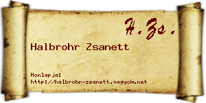 Halbrohr Zsanett névjegykártya